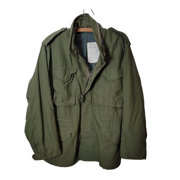 Vintage Alpha Industries M65 Mens Field Jacket Olive Green Cold Weather Coat - Picture 10 of 14